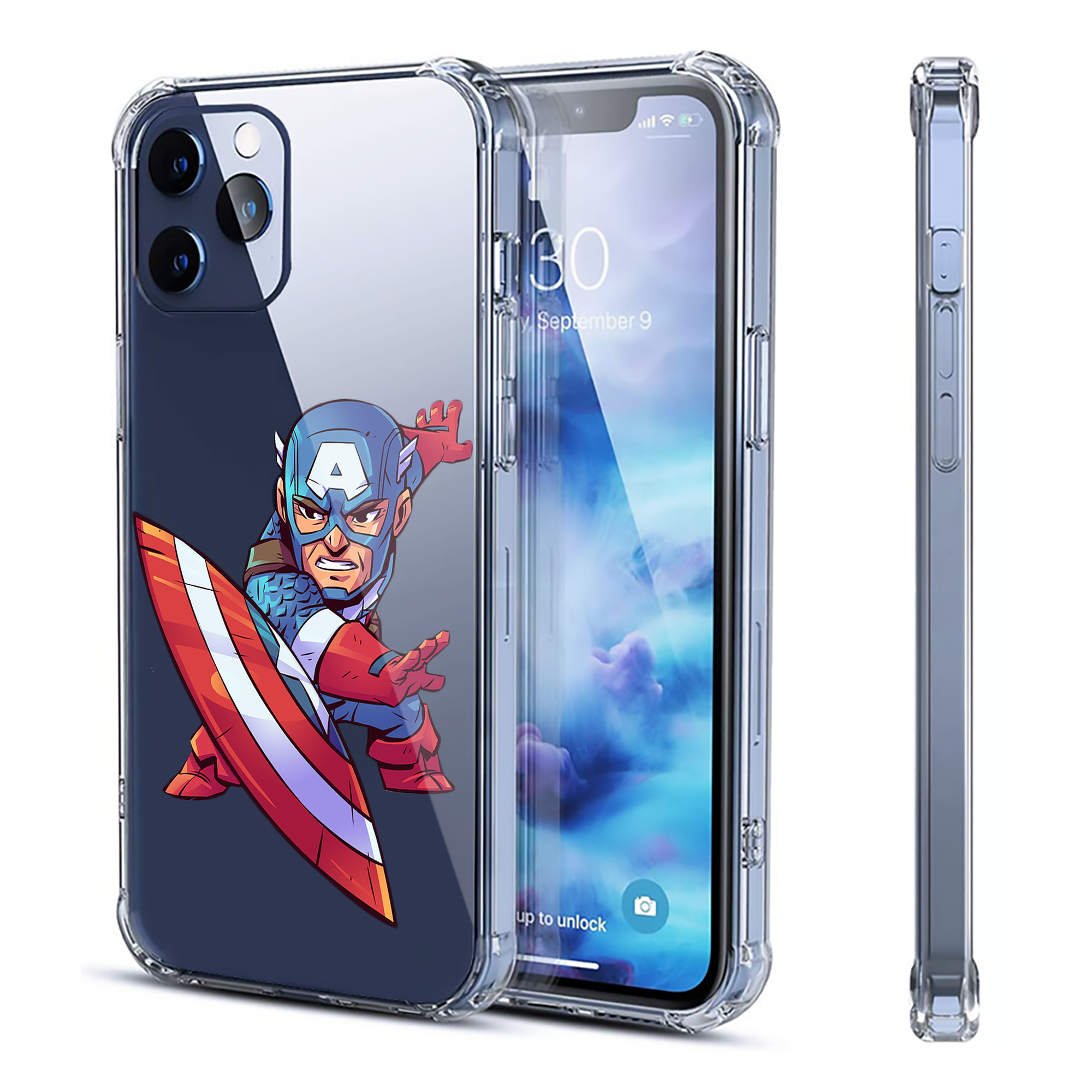 （画像用） アベンジャーズ The Avengers 【iPhone 12シリーズ対応】透明スマホケース（クリアソフトケース）